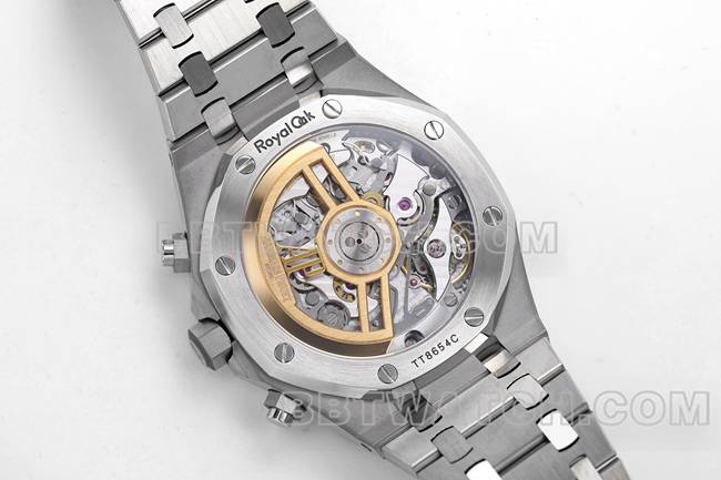 最优复刻手表ZF厂皇家橡树爱彼黑盘机械26240背面实拍图