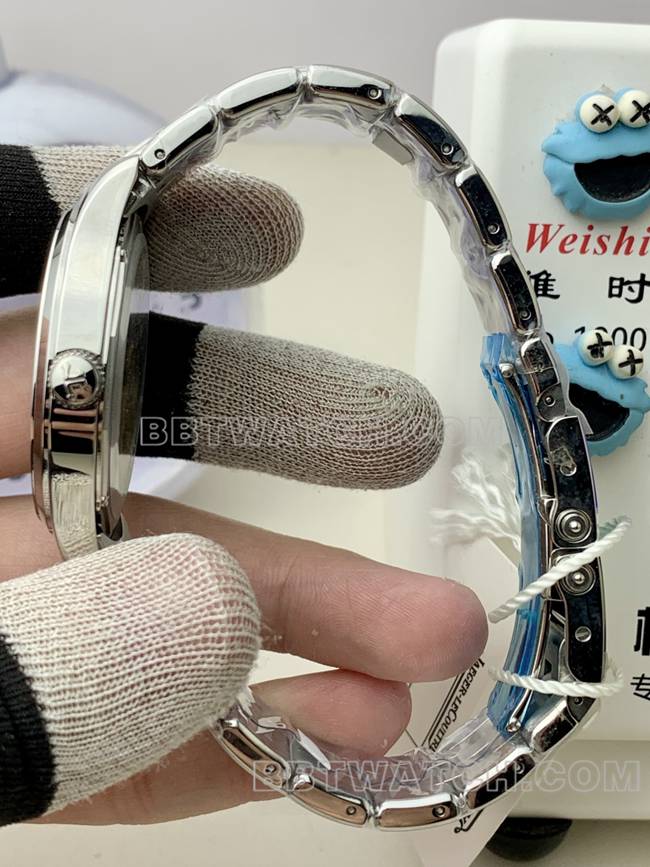 最优复刻手表积家V9厂大师银盘899机械钢带款侧面实拍图