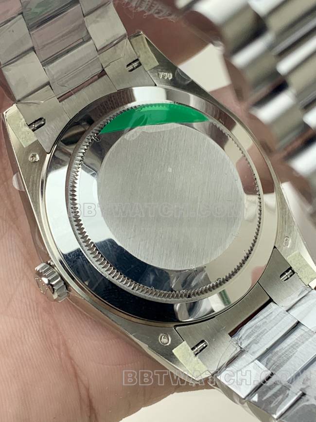 最佳复刻手表PPM厂白盘罗马数字劳力士星期日历机械背面实拍图