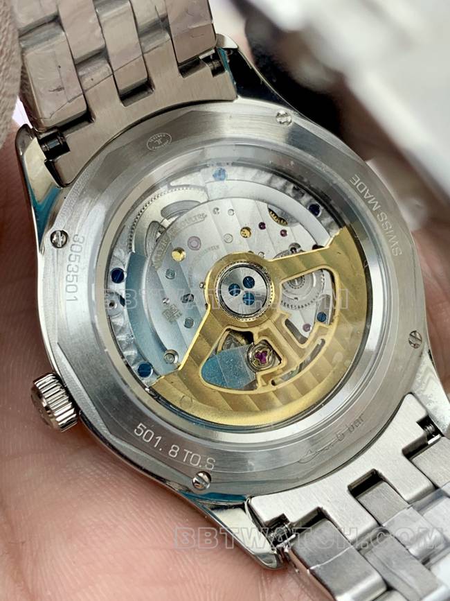 最优复刻手表积家V9厂大师银盘899机械钢带款背面实拍图