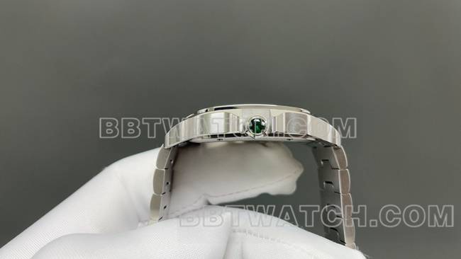 最优复刻手表卡地亚MLF厂山度士绿色镂空盘机械侧面实拍图