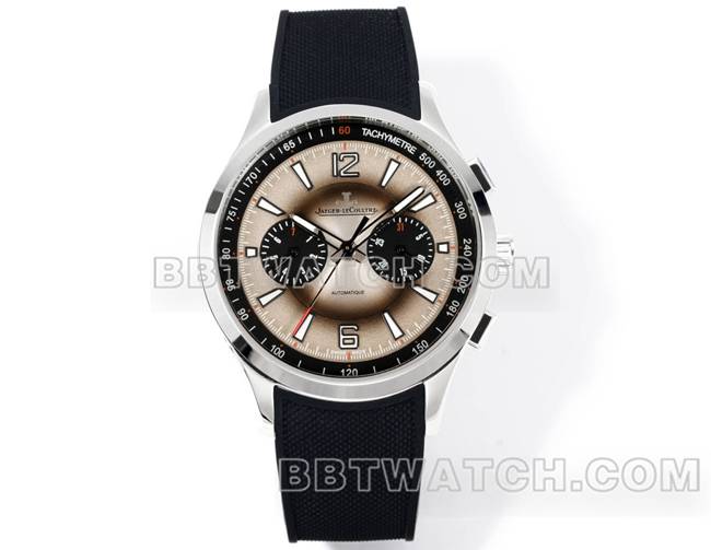 最佳复刻手表北宸积家灰盘机械黑色橡胶款正面实拍图