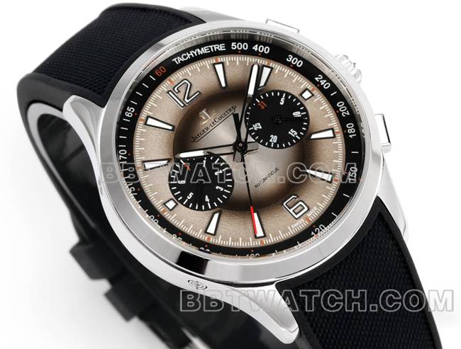 最佳复刻手表北宸积家灰盘机械黑色橡胶款正面实拍图