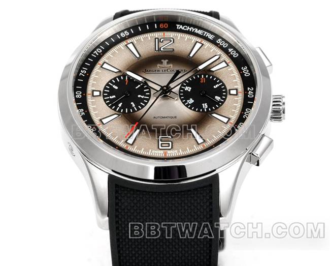 最佳复刻手表北宸积家灰盘机械黑色橡胶款正面实拍图