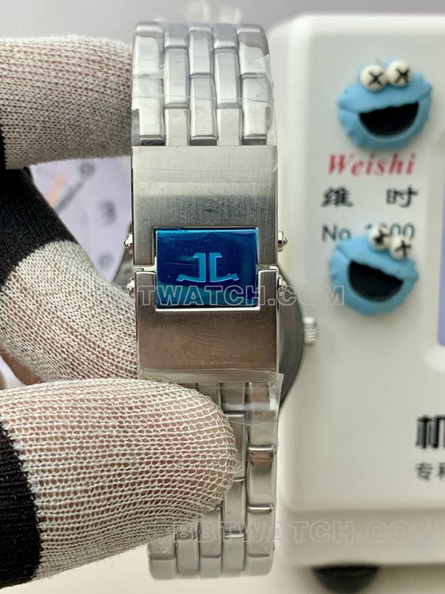 最优复刻手表积家V9厂大师银盘899机械钢带款表带实拍图