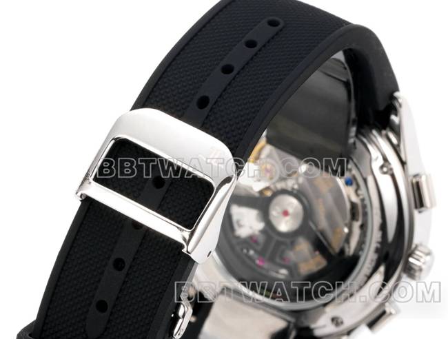 最佳复刻手表北宸积家灰盘机械黑色橡胶款表带实拍图