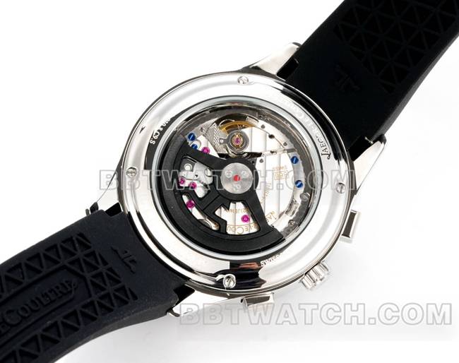 最佳复刻手表北宸积家灰盘机械黑色橡胶款背面实拍图