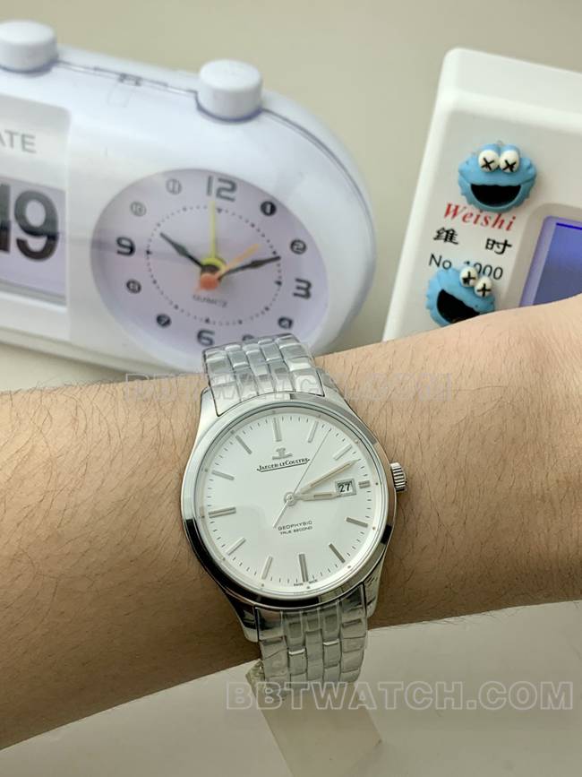 最优复刻手表积家V9厂大师银盘899机械钢带款正面实拍图