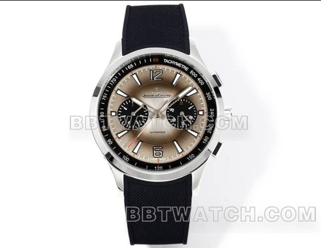 1:1复刻手表北宸积家灰盘机械黑色橡胶款正面实拍图