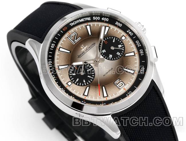 1:1复刻手表北宸积家灰盘机械黑色橡胶款正面实拍图