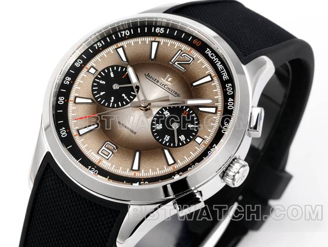 1:1复刻手表北宸积家灰盘机械黑色橡胶款正面实拍图