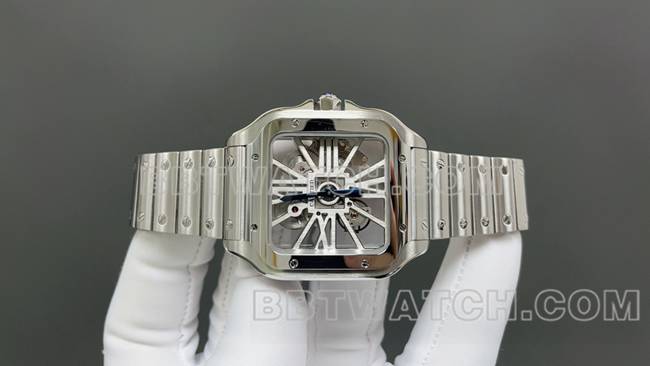 1:1复刻手表卡地亚MLF厂山度士镂空盘机械正面实拍图