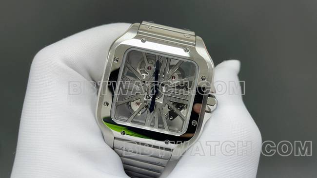 1:1复刻手表卡地亚MLF厂山度士镂空盘机械正面实拍图