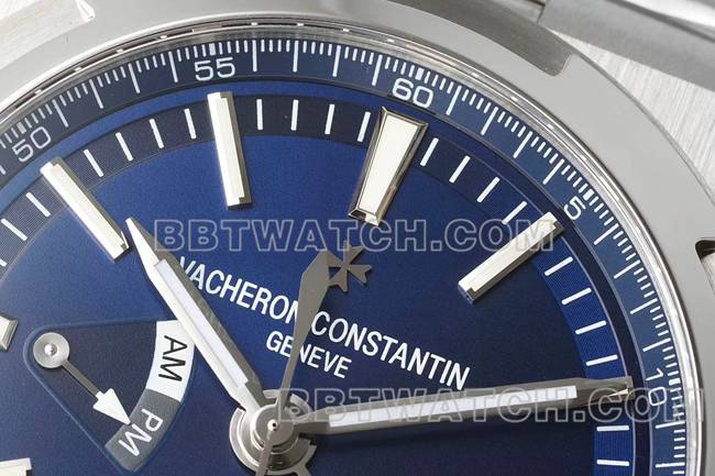 最佳复刻手表江诗丹顿V9厂纵横四海蓝盘机械7920V正面实拍图