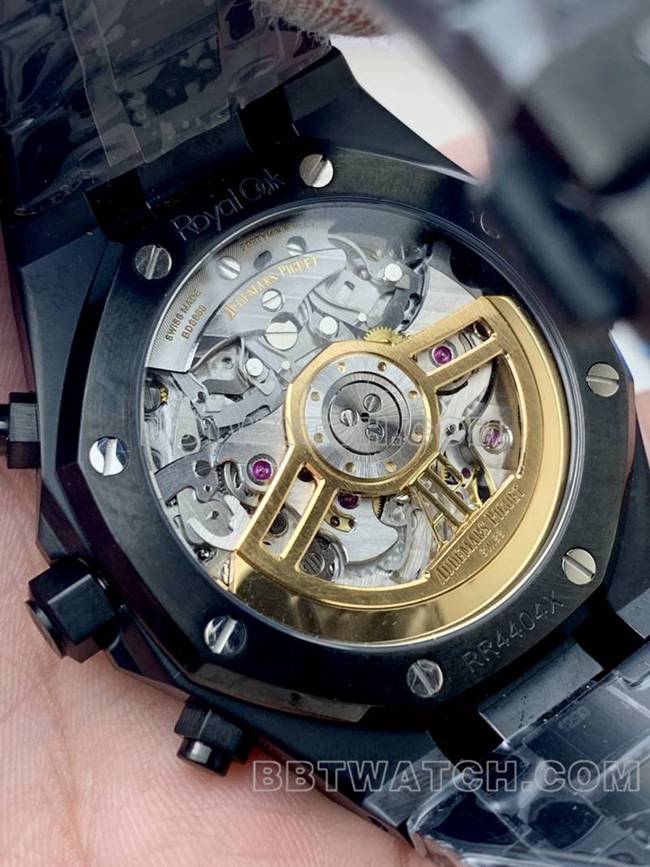 顶级复刻手表BLS厂爱彼皇家橡树黑色陶瓷机械26420背面实拍图