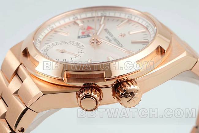 1:1复刻手表江诗丹顿V9厂纵横四海玫瑰金银盘机械7920V侧面实拍图
