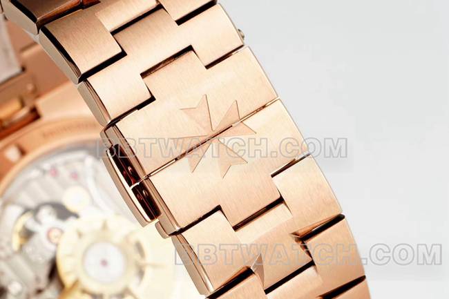 1:1复刻手表江诗丹顿V9厂纵横四海玫瑰金银盘机械7920V表带实拍图