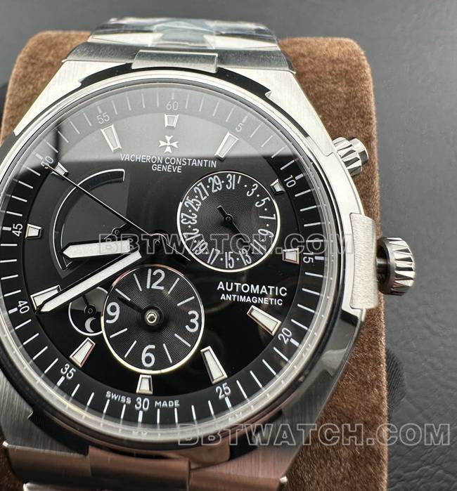 最佳复刻手表纵横四海9F工厂江诗丹顿黑盘机械47450正面实拍图