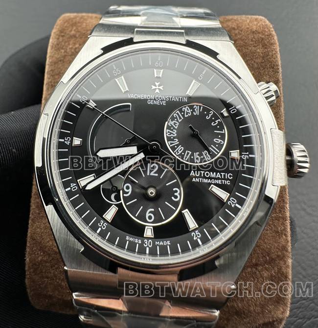 最佳复刻手表纵横四海9F工厂江诗丹顿黑盘机械47450正面实拍图