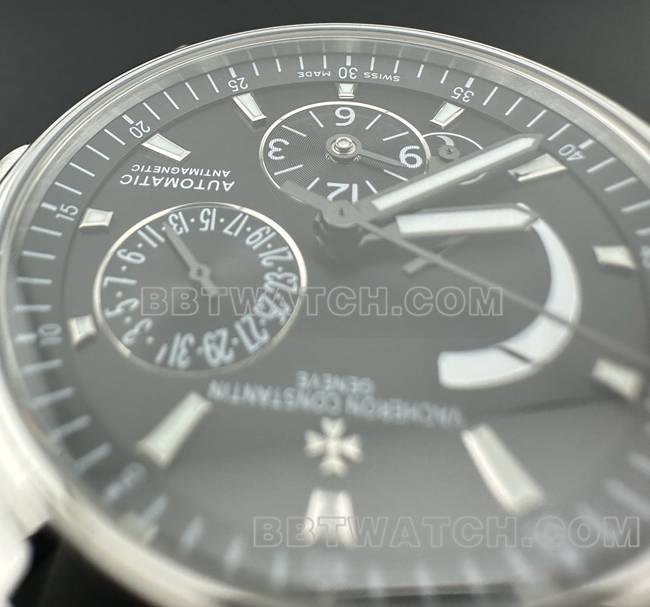 最佳复刻手表纵横四海9F工厂江诗丹顿黑盘机械47450正面实拍图