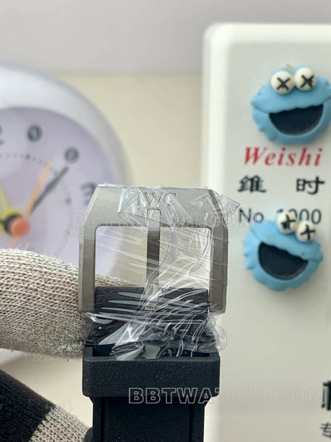 最优复刻手表万国APS厂飞行员黑盘计时黑陶瓷机械表扣实拍图