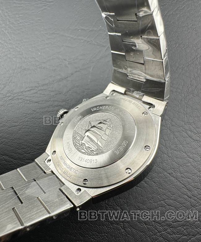 最佳复刻手表纵横四海9F工厂江诗丹顿黑盘机械47450背面实拍图