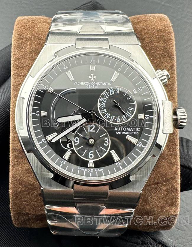 最佳复刻手表纵横四海9F工厂江诗丹顿黑盘机械47450正面实拍图