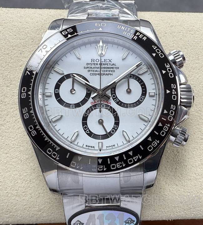 Super Clone Watches Daytona UFO Factory Rolex White Plate 4131 Mechanical Front Actual Picture