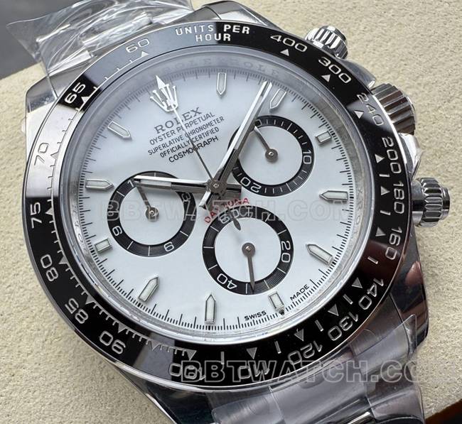 超级克隆手表迪通拿UFO厂劳力士白盘4131机械正面实拍图