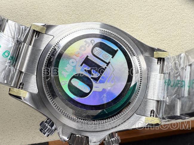 超级克隆手表迪通拿UFO厂劳力士白盘4131机械背面实拍图