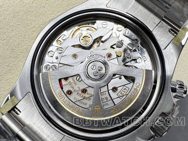 超级克隆手表迪通拿UFO厂劳力士白盘4131机械背面实拍图