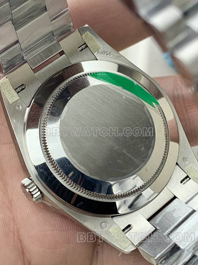 最佳复刻手表PPM厂劳力士星期日历机械黑盘背面实拍图