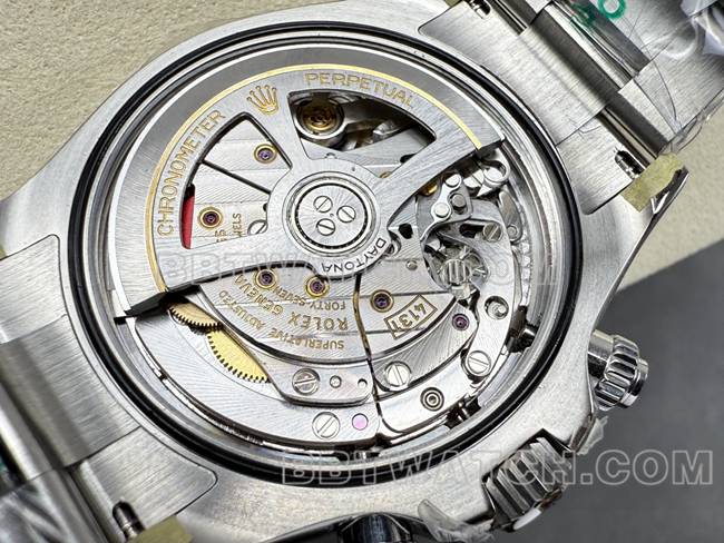 超级克隆手表迪通拿UFO厂劳力士白盘4131机械背面实拍图