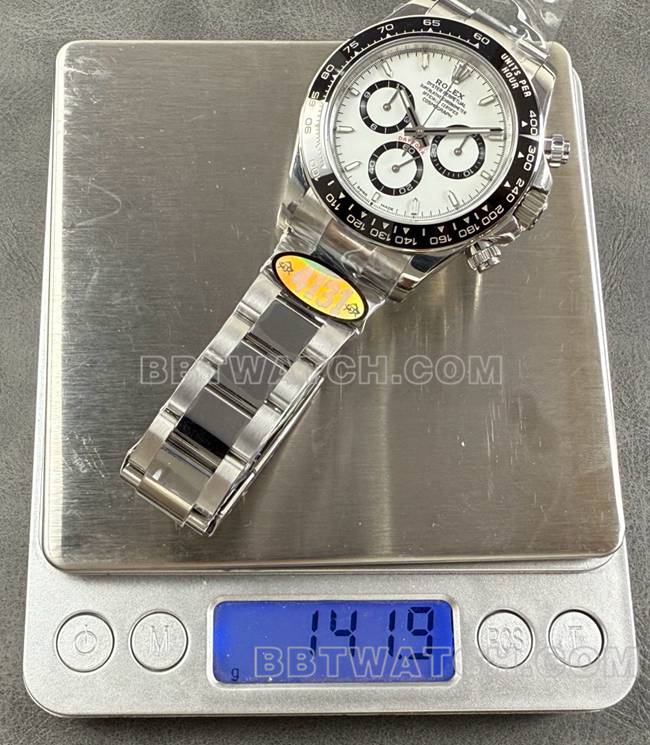 超级克隆手表迪通拿UFO厂劳力士白盘4131机械重量实拍图