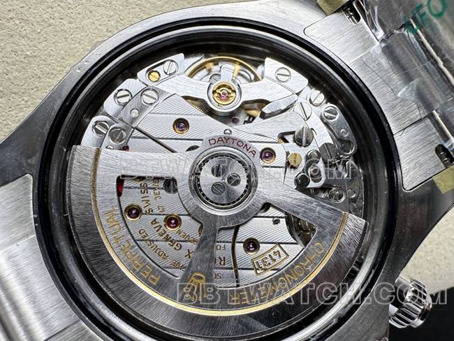 最佳复刻手表迪通拿UFO厂劳力士黑盘4131机械背面实拍图