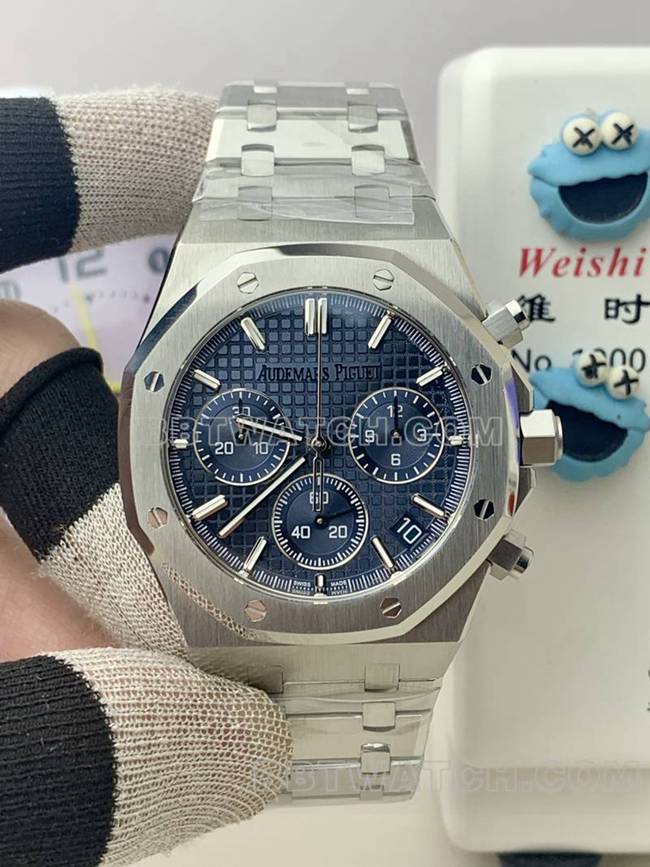 最佳复刻手表皇家橡树BLS厂爱彼蓝盘机械26420正面实拍图