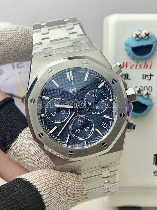 最佳复刻手表皇家橡树BLS厂爱彼蓝盘机械26420正面实拍图