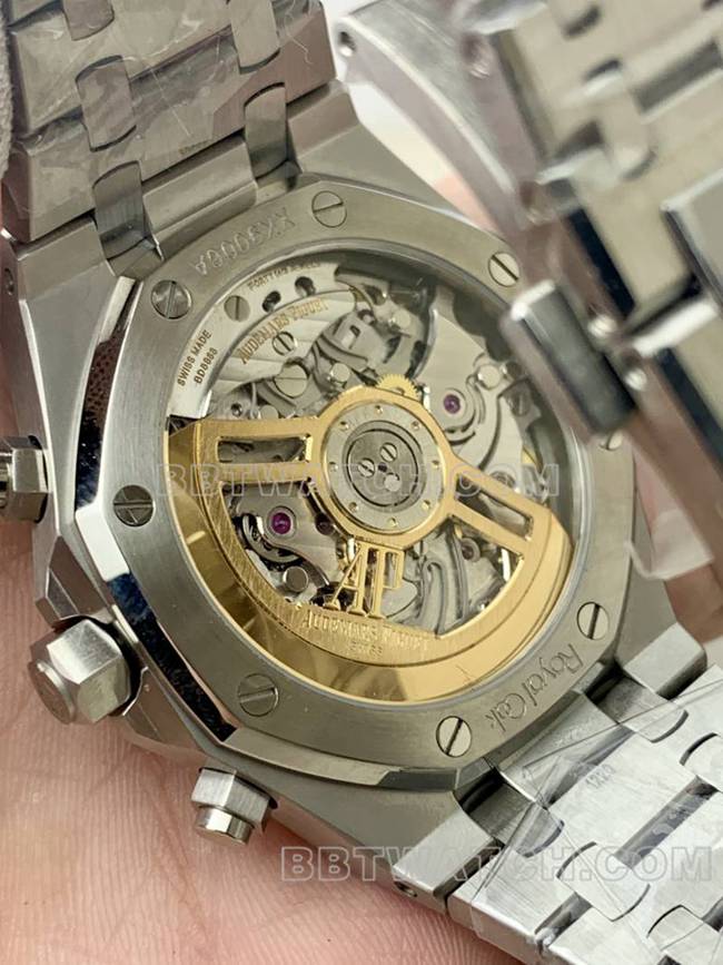 最佳复刻手表皇家橡树BLS厂爱彼蓝盘机械26420背面实拍图