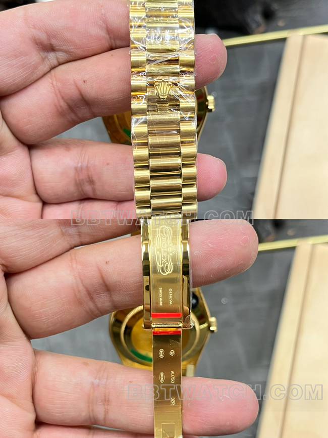 顶级复刻手表CBD厂劳力士星期日历3255机械绿盘40mm表带实拍图