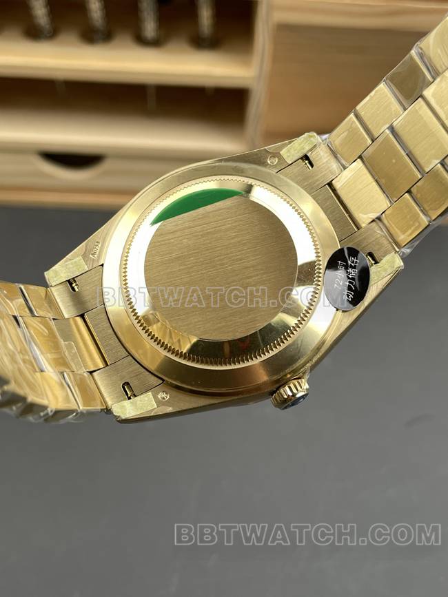 顶级复刻手表CBD厂黑盘劳力士星期日历黄金3255机械不背面实拍图