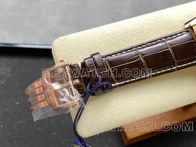 1:1复刻手表BLS厂绿黑盘百年灵航空计时玫瑰金皮带款表扣实拍图