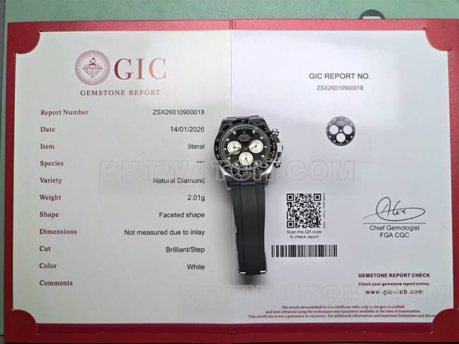 真金真钻定制迪通拿劳力士最佳复刻手表黑盘橡胶表带正面实拍图