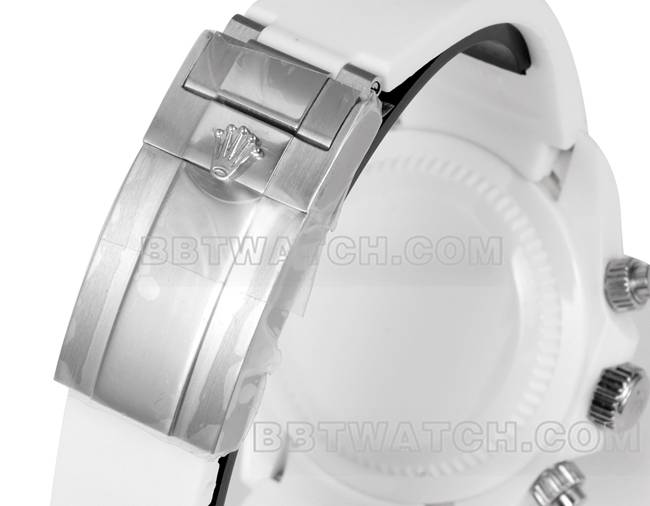 1:1复刻手表TW厂迪通拿劳力士白壳白色橡胶表带表带实拍图