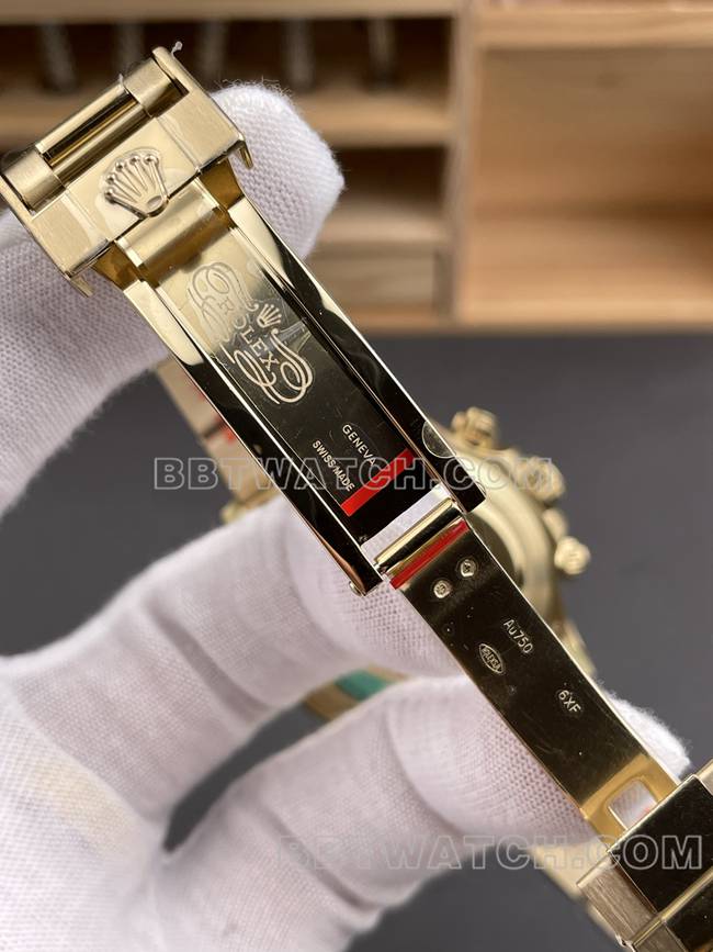 1:1复刻手表CBD厂劳力士迪通拿4130机械金盘40mm表扣实拍图