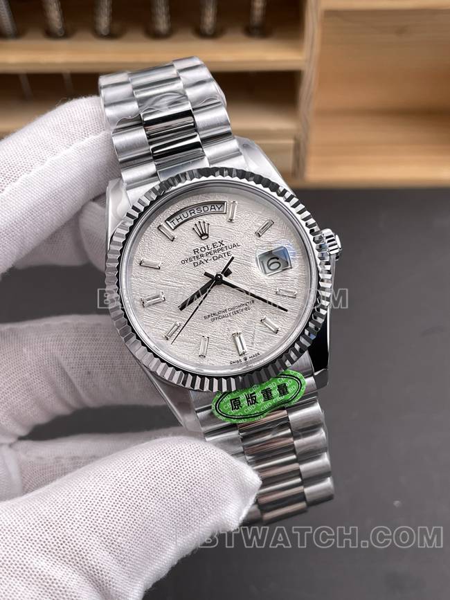 超级克隆手表CBD厂劳力士星期日历3255机械陨石盘40mm正面实拍图