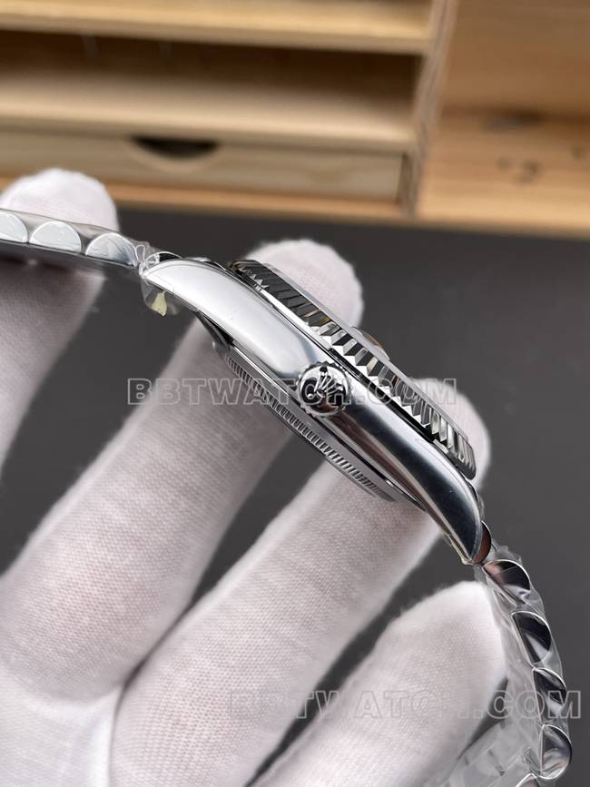 顶级复刻手表CBD厂星期日历劳力士3255机械黑盘40mm侧面实拍图