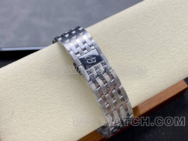 超级克隆手表百年灵BLS厂航空计时铜盘钢带款表带实拍图