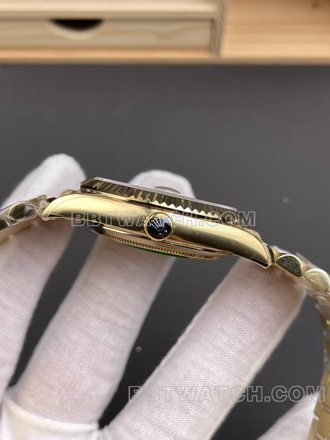 1:1复刻手表CBD厂星期日历劳力士3255机械贝母盘40mm侧面实拍图