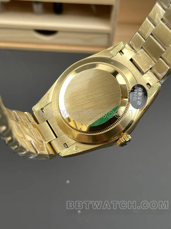 1:1复刻手表CBD厂星期日历劳力士3255机械贝母盘40mm背面实拍图