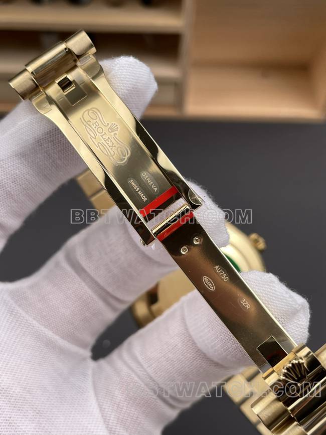 1:1复刻手表CBD厂星期日历劳力士3255机械贝母盘40mm表扣实拍图